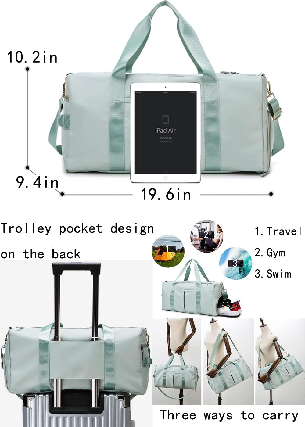 Sports Gym Duffel Bag with Shoe Compartment & Wet Bag - Perfect for Every Occasion!